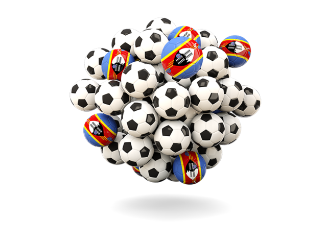 Pile of footballs. Download flag icon of Swaziland at PNG format