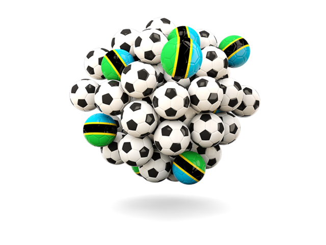 Pile of footballs. Download flag icon of Tanzania at PNG format