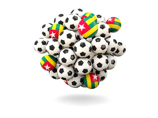 Pile of footballs. Download flag icon of Togo at PNG format