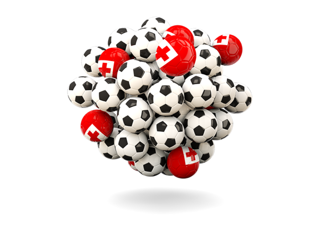 Pile of footballs. Download flag icon of Tonga at PNG format