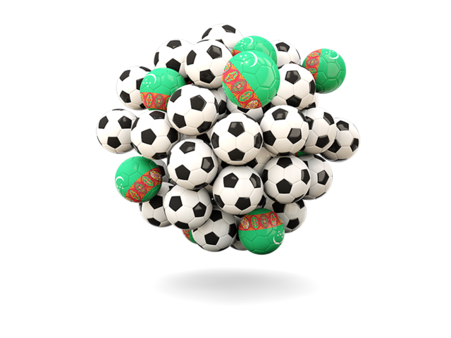 Pile of footballs. Download flag icon of Turkmenistan at PNG format