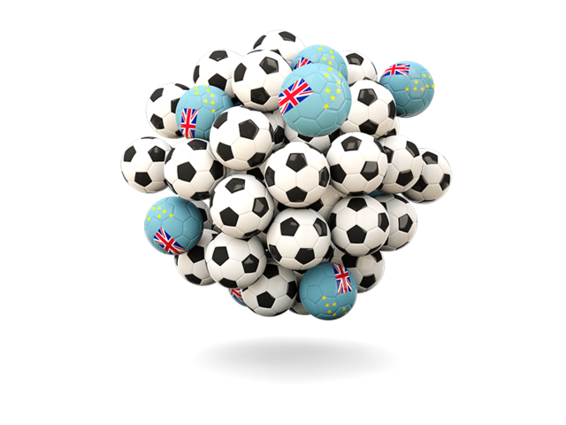 Pile of footballs. Download flag icon of Tuvalu at PNG format