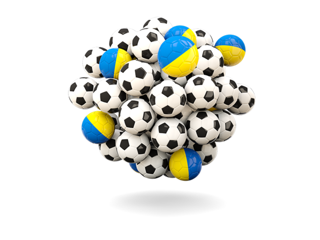Pile of footballs. Download flag icon of Ukraine at PNG format