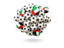 United Arab Emirates. Pile of footballs. Download icon.