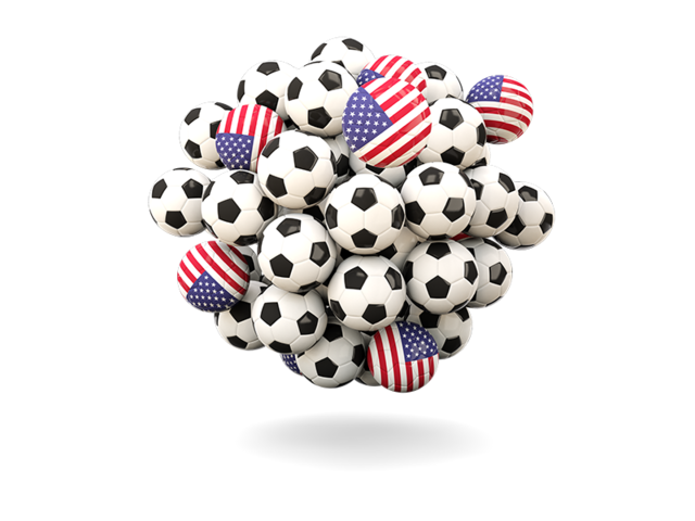 Pile of footballs. Download flag icon of United States of America at PNG format