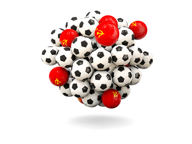 Pile of footballs. Download flag icon of Soviet Union at PNG format