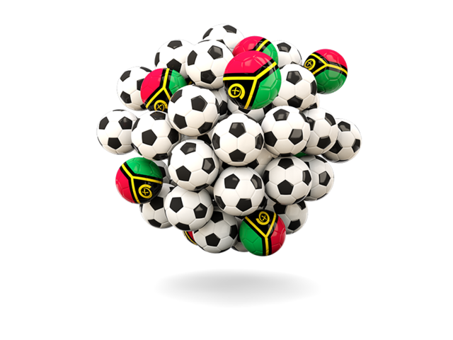 Pile of footballs. Download flag icon of Vanuatu at PNG format