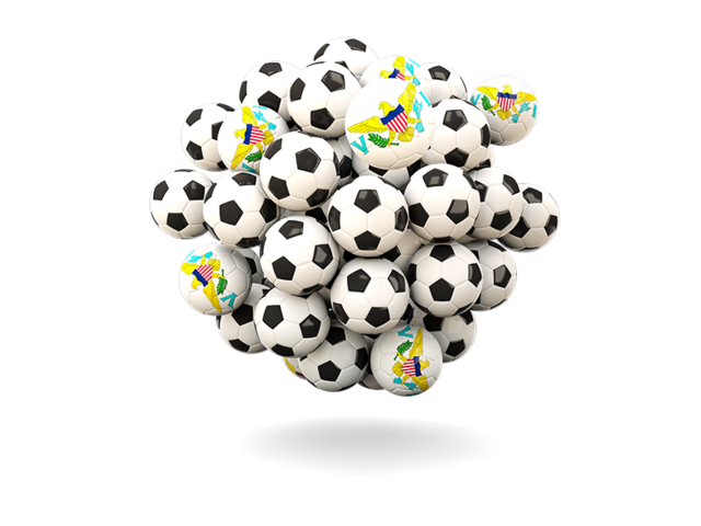 Pile of footballs. Download flag icon of Virgin Islands of the United States at PNG format