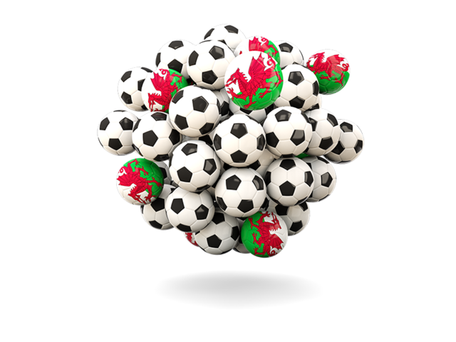 Pile of footballs. Download flag icon of Wales at PNG format