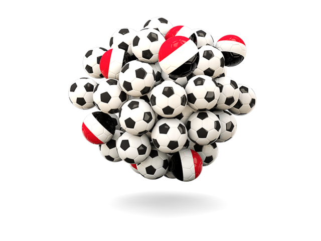 Pile of footballs. Download flag icon of Yemen at PNG format