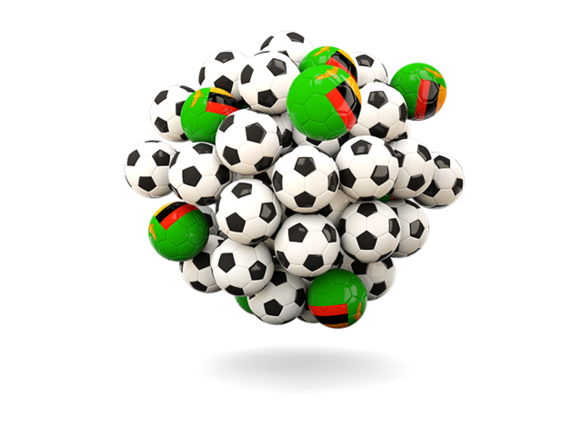 Pile of footballs. Download flag icon of Zambia at PNG format