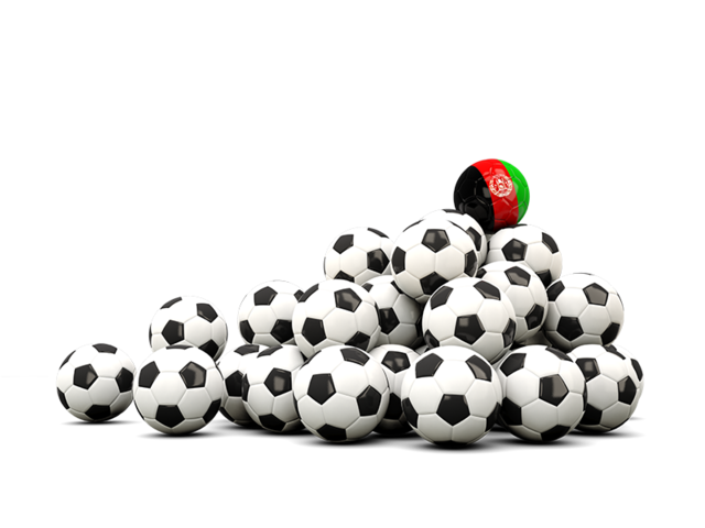 Pile of soccer balls. Download flag icon of Afghanistan at PNG format