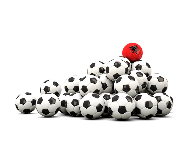 Pile of soccer balls. Download flag icon of Albania at PNG format