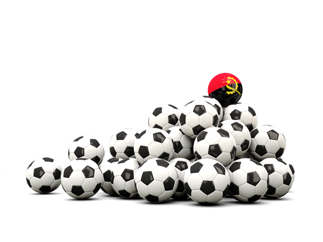 Pile of soccer balls. Download flag icon of Angola at PNG format