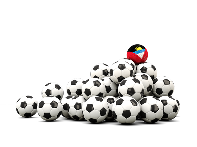 Pile of soccer balls. Download flag icon of Antigua and Barbuda at PNG format