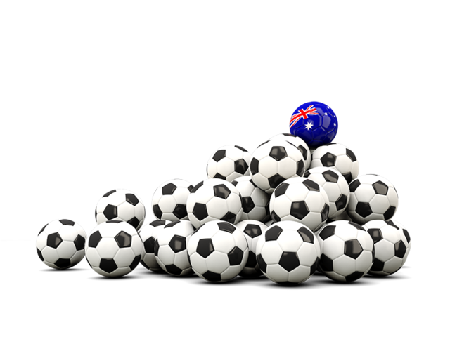 Pile of soccer balls. Download flag icon of Australia at PNG format