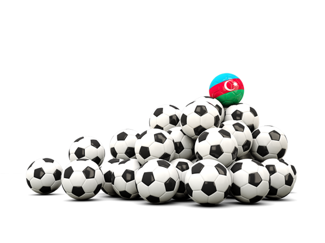 Pile of soccer balls. Download flag icon of Azerbaijan at PNG format