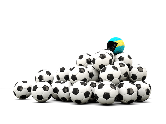 Pile of soccer balls. Download flag icon of Bahamas at PNG format