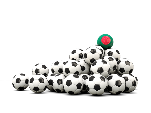 Pile of soccer balls. Download flag icon of Bangladesh at PNG format