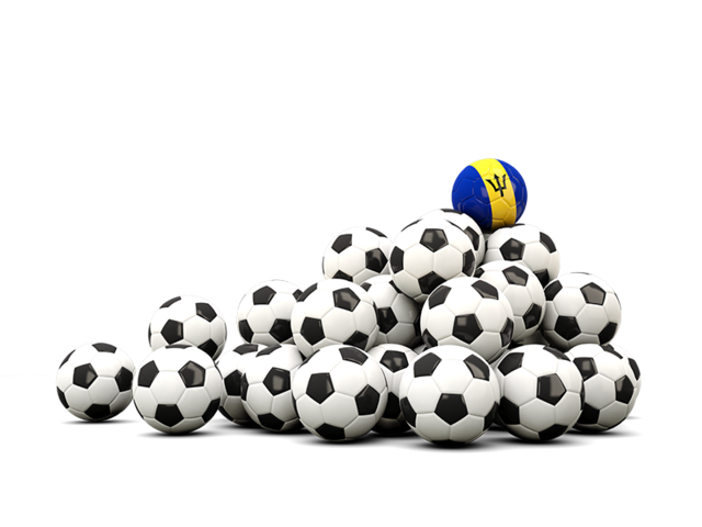 Pile of soccer balls. Download flag icon of Barbados at PNG format