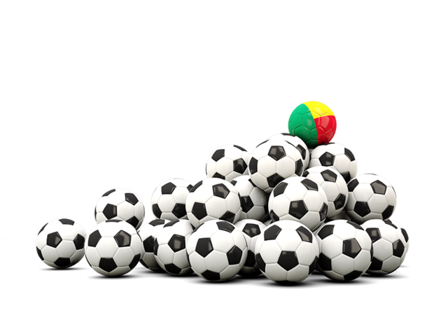 Pile of soccer balls. Download flag icon of Benin at PNG format