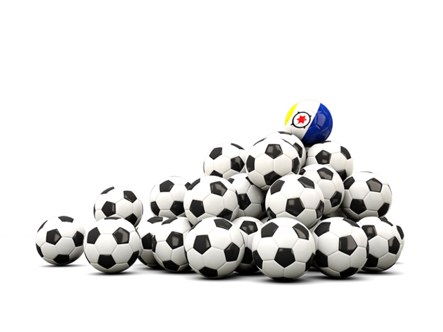 Pile of soccer balls. Download flag icon of Bonaire at PNG format