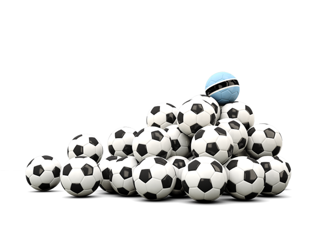 Pile of soccer balls. Download flag icon of Botswana at PNG format