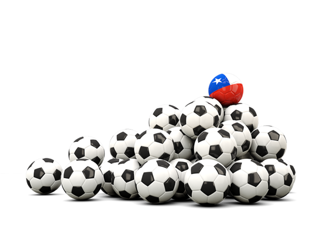 Pile of soccer balls. Download flag icon of Chile at PNG format