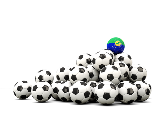 Pile of soccer balls. Download flag icon of Christmas Island at PNG format