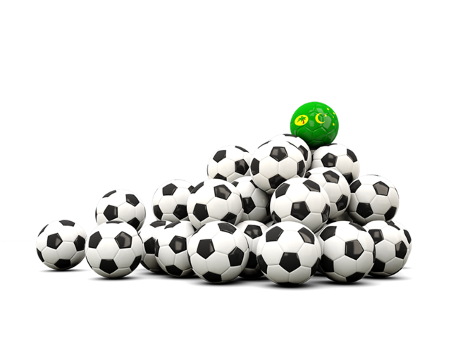 Pile of soccer balls. Download flag icon of Cocos Islands at PNG format