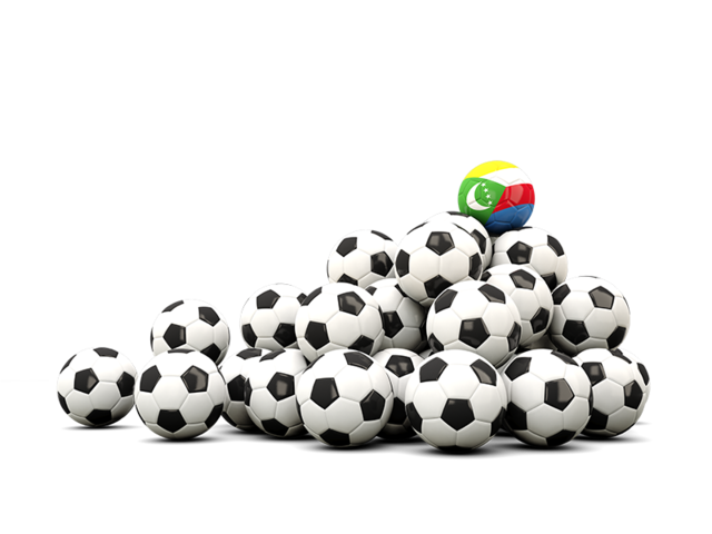 Pile of soccer balls. Download flag icon of Comoros at PNG format