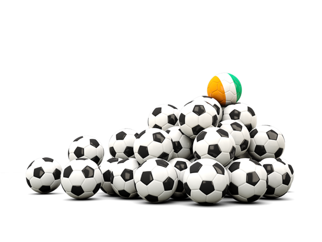 Pile of soccer balls. Download flag icon of Cote d'Ivoire at PNG format