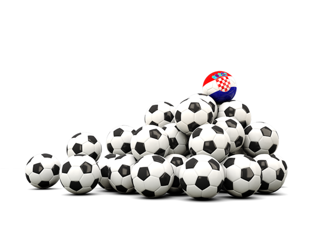 Гора футбольных мячей. Скачать флаг. Хорватия