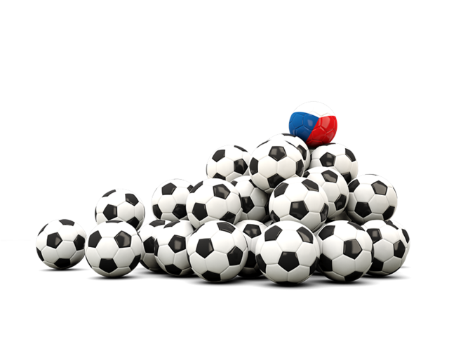 Pile of soccer balls. Download flag icon of Czech Republic at PNG format