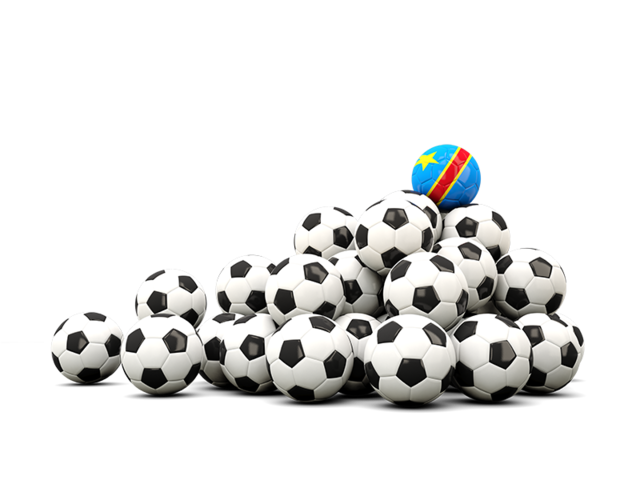 Pile of soccer balls. Download flag icon of Democratic Republic of the Congo at PNG format