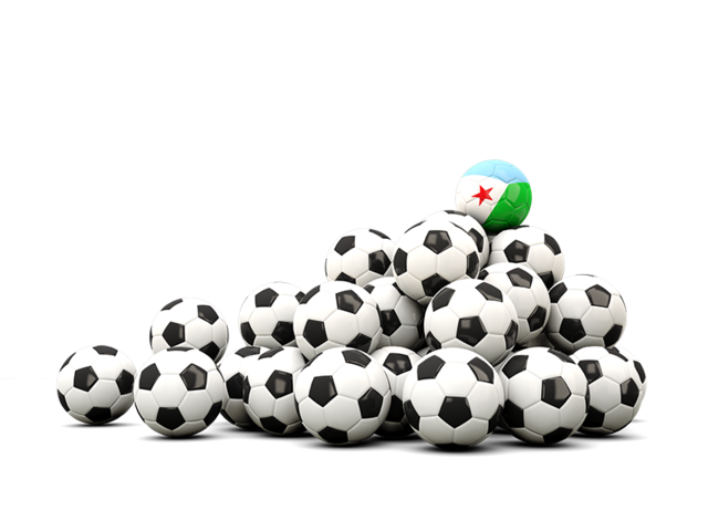 Pile of soccer balls. Download flag icon of Djibouti at PNG format