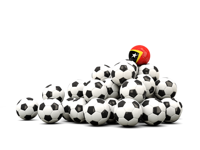 Pile of soccer balls. Download flag icon of East Timor at PNG format