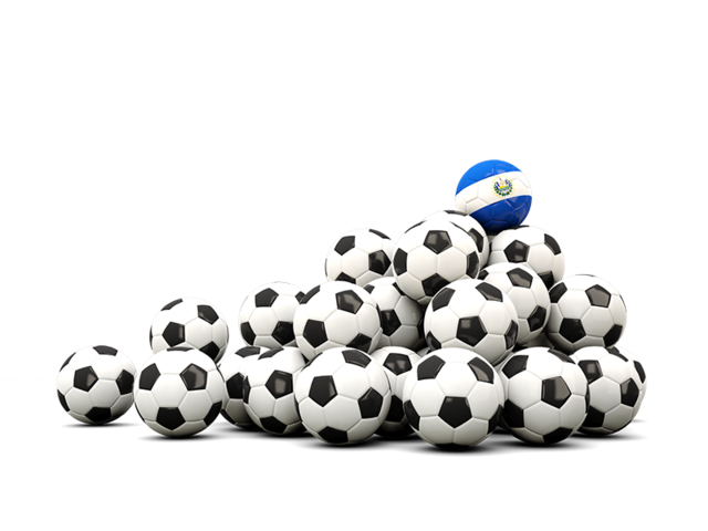 Гора футбольных мячей. Скачать флаг. Сальвадор