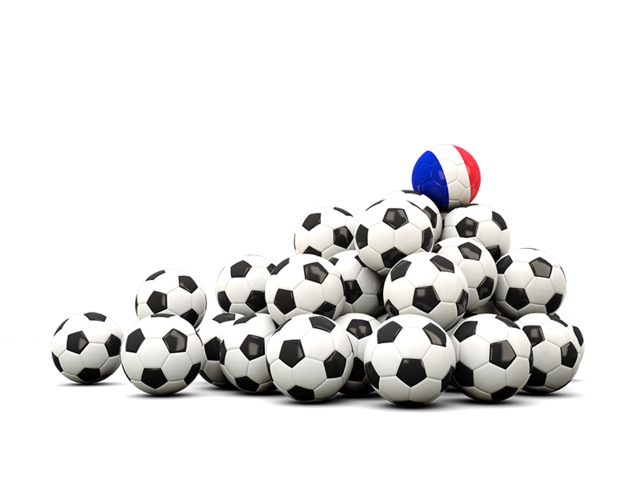 Pile of soccer balls. Download flag icon of France at PNG format