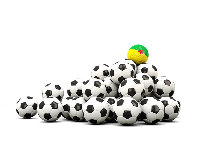 Pile of soccer balls. Download flag icon of French Guiana at PNG format