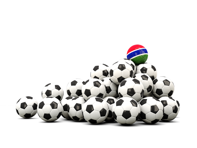 Pile of soccer balls. Download flag icon of Gambia at PNG format