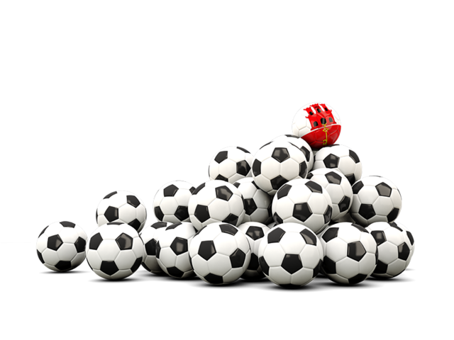 Pile of soccer balls. Download flag icon of Gibraltar at PNG format