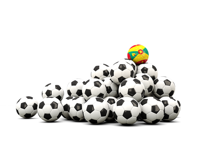 Pile of soccer balls. Download flag icon of Grenada at PNG format