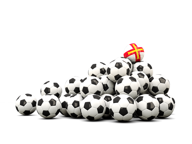 Pile of soccer balls. Download flag icon of Guernsey at PNG format
