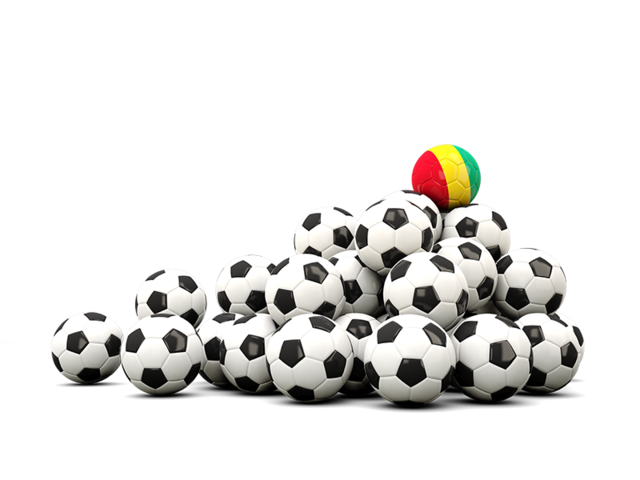 Pile of soccer balls. Download flag icon of Guinea at PNG format