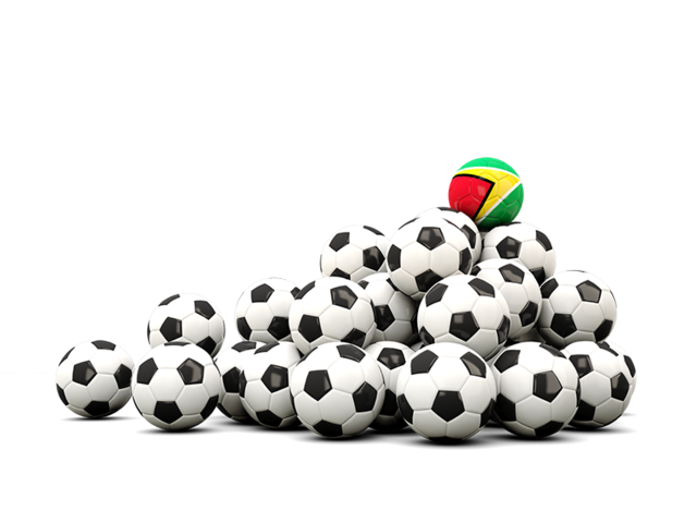 Pile of soccer balls. Download flag icon of Guyana at PNG format