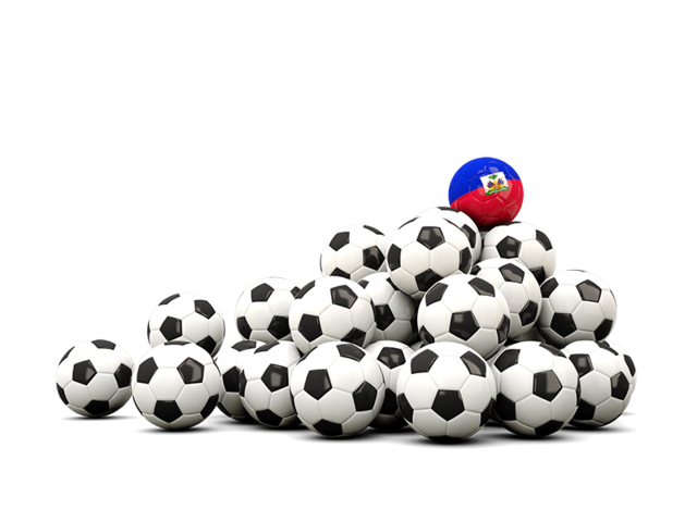 Гора футбольных мячей. Скачать флаг. Гаити