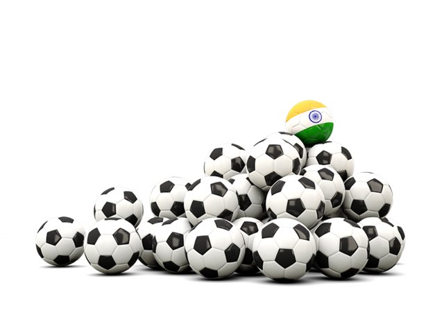 Гора футбольных мячей. Скачать флаг. Индия