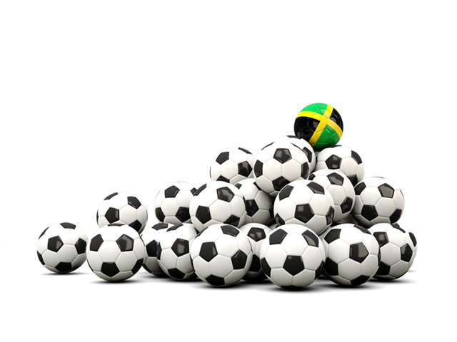 Pile of soccer balls. Download flag icon of Jamaica at PNG format