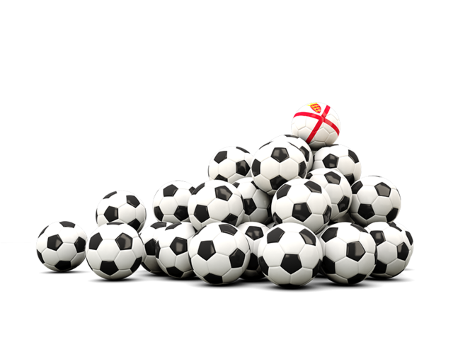 Pile of soccer balls. Download flag icon of Jersey at PNG format